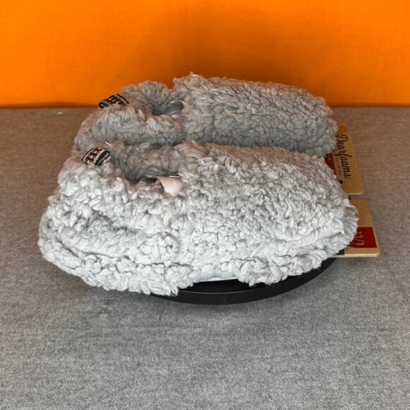 Dearfoams Kids Fuzzy Slippers Grey Memory Foam Size 13 / 1 - Picture 3 of 8